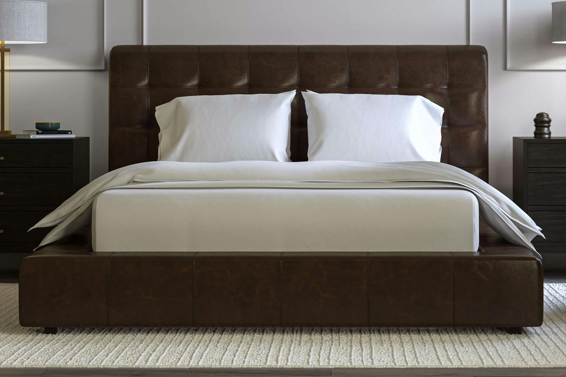 Adra Leather Platform Bed Frame - Thumbnail 5