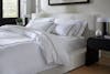 Banded Percale Duvet Cover Set lifestyle angle