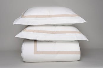 The Banded Percale Duvet Cover Set