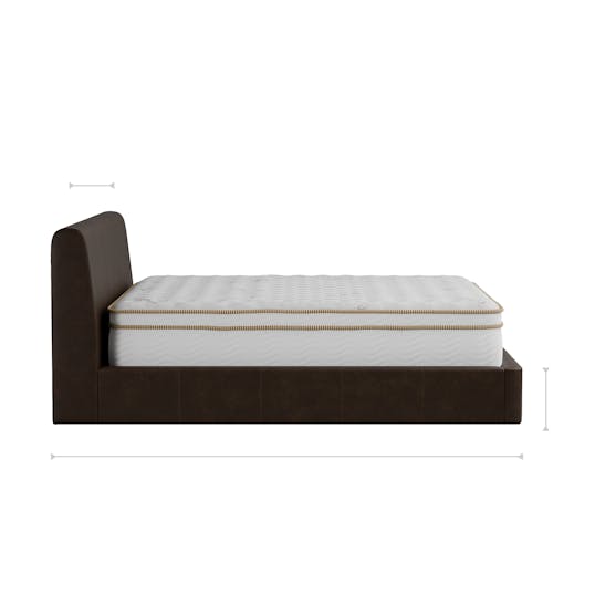 Bari Leather Storage Bed profile dimensions