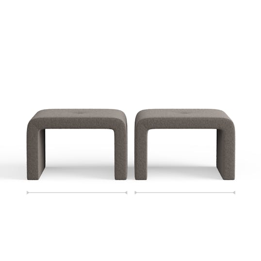 Elyne Ottoman Pair front dimensions