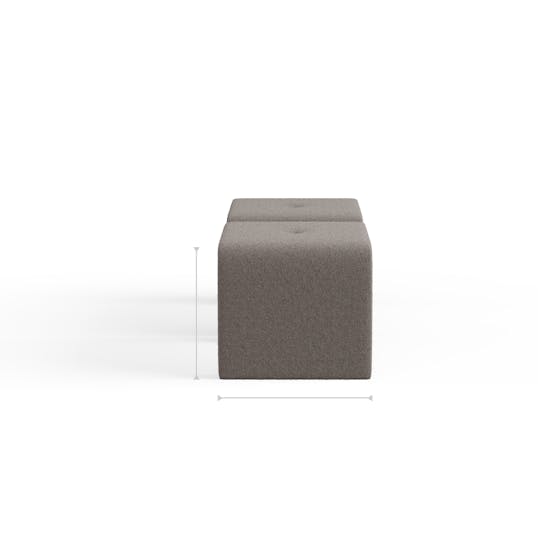 Elyne Ottoman Pair profile dimensions