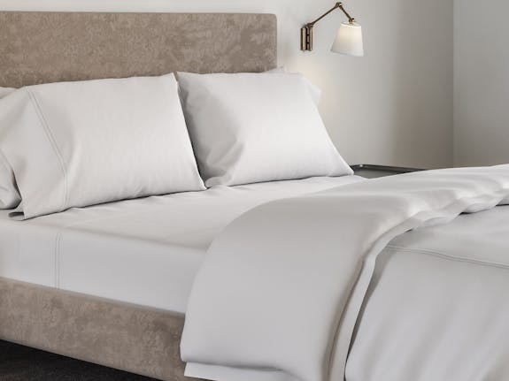 Saatva Embroidered Sateen Sheet Set