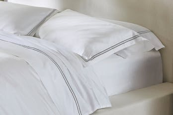 The Embroidered Sateen Sheet Set