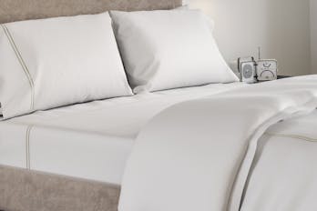 The Embroidered Sateen Pillowcase Pair