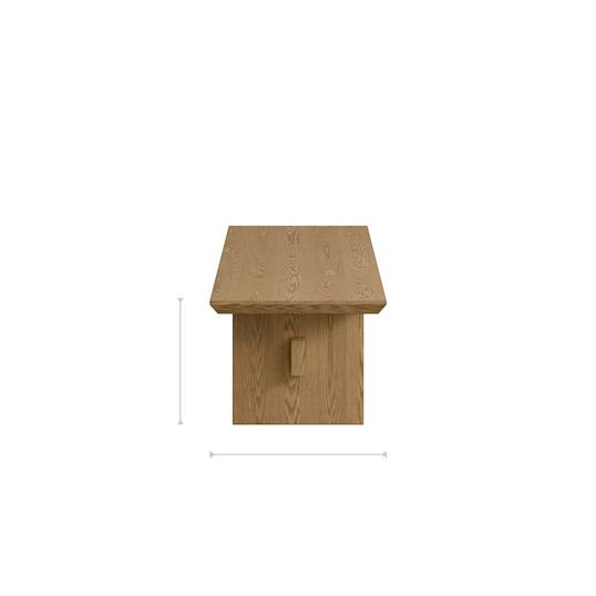 Isa Wood Bench front dimensions