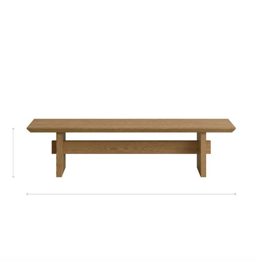 Isa Wood Bench profile dimensions