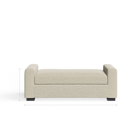 Lena Cushioned Bench profile dimensions