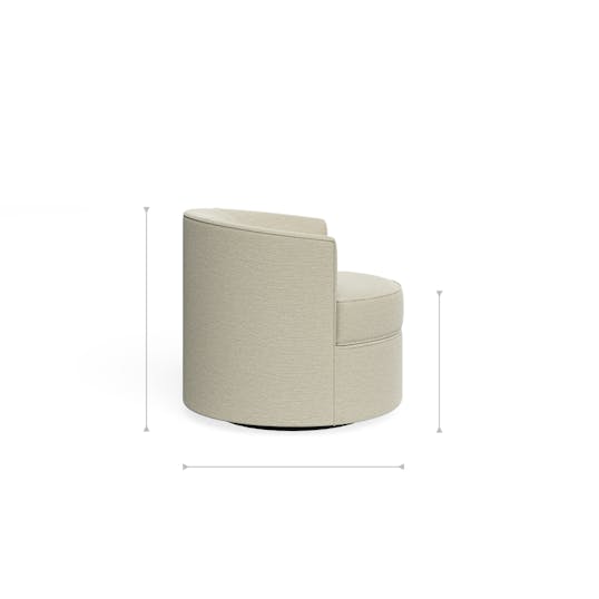 Luna Swivel Chair profile dimensions