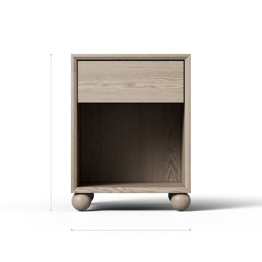 Lyse Nightstand front dimensions