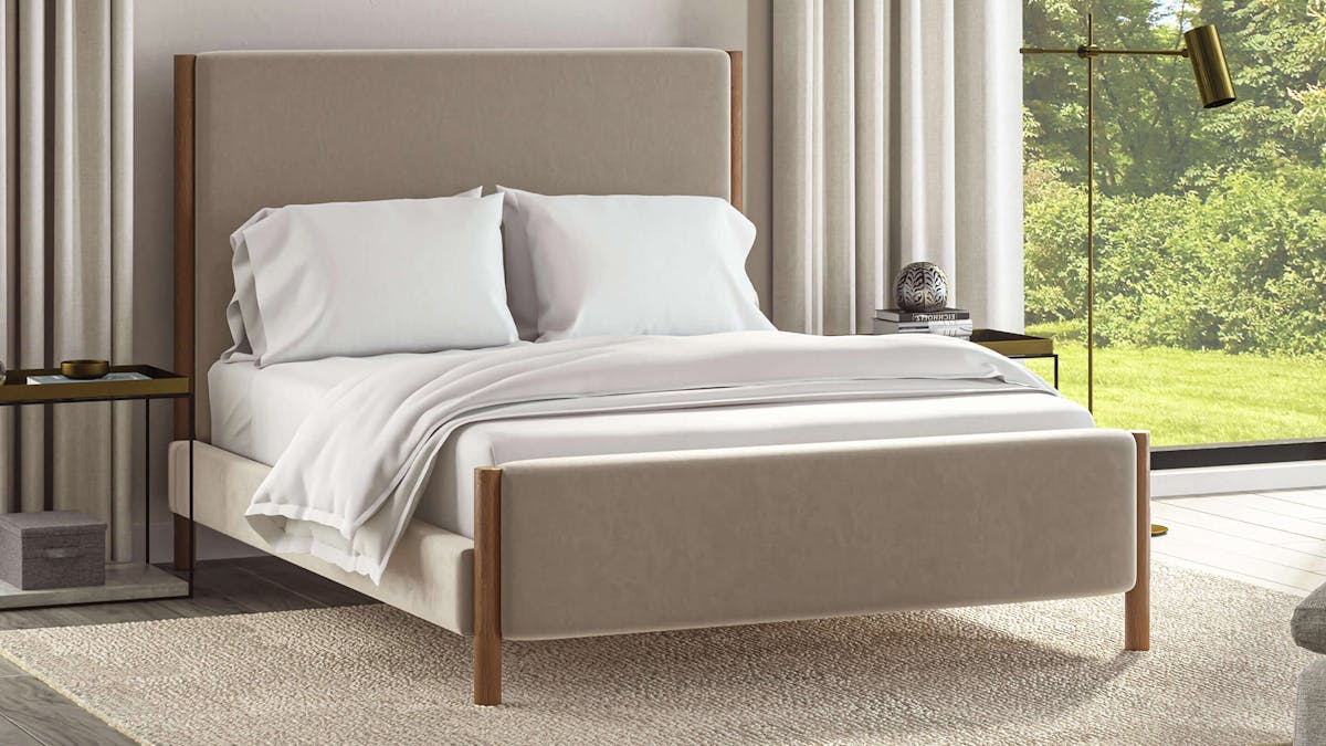 Milan Upholstered Wood Bed Frame