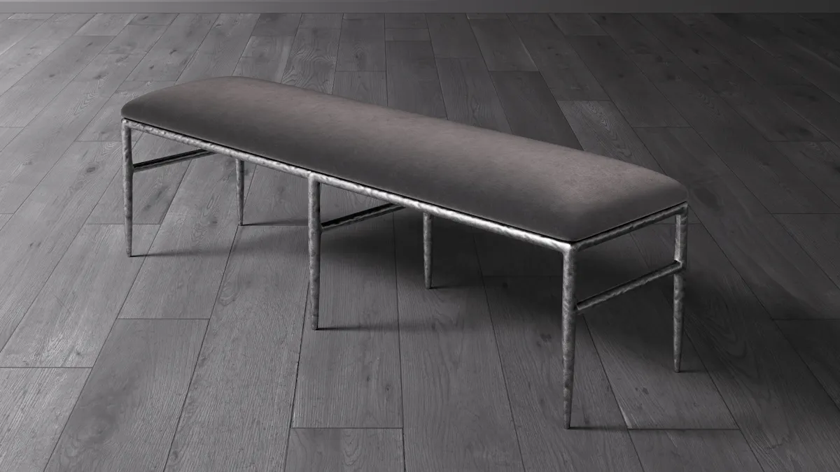 Handcrafted Regis Metal Bench | Saatva