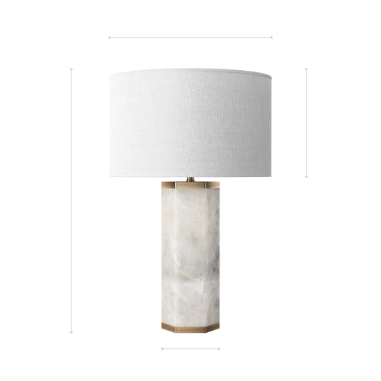 Savile Bedside Lamp front dimensions