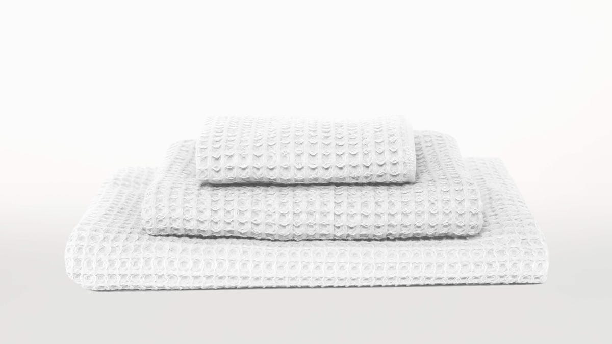 Pack of 3 Waffle Weave 100% Cotton Bathroom Towels Sets Quick